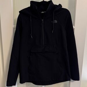 The North Face Black Hooded Anorak Zip with Zip Kangaroo pocket